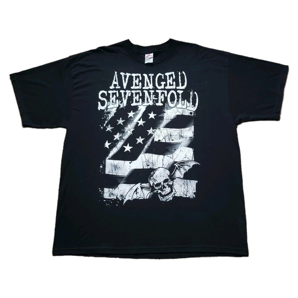 NWOT Vintage Avenged Sevenfold 2008/2009 Tour Sz 2XL Mens Flag Double Side Shirt